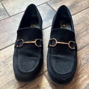 Lulus Wooday Black Suede Chain Loafers
